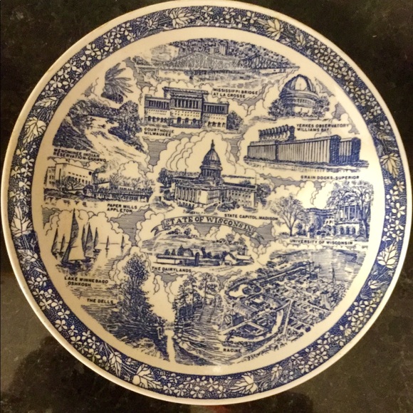 Wisconsin commemorative plate, vintage - Picture 1 of 2